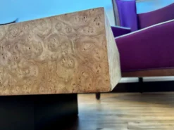 Table basse en loupe d’orme vintage