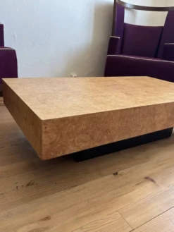 Table basse en loupe d’orme vintage