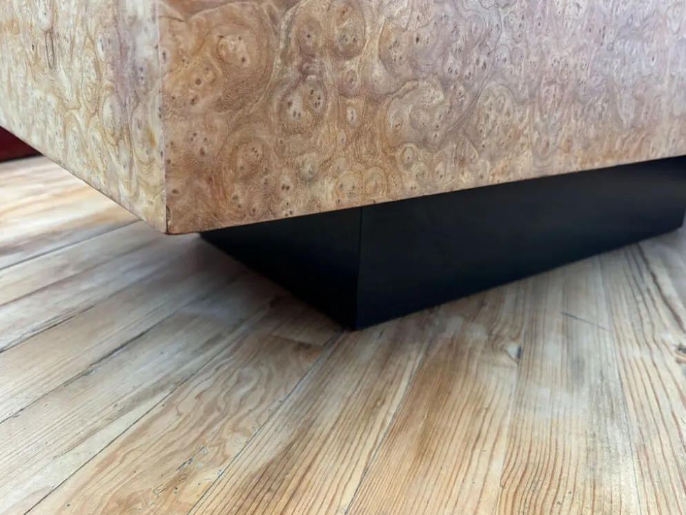 Table basse en loupe d’orme vintage