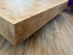 Table basse en loupe d’orme vintage