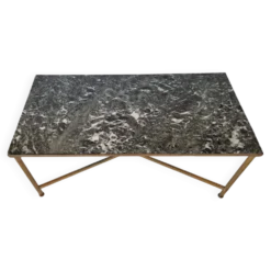 Table basse en marbre et laiton