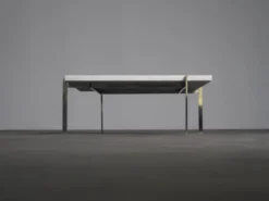 Table basse en marbre roulé par Poul Kjaerholm pour Fritz Hansen, Danemark, années 1990.