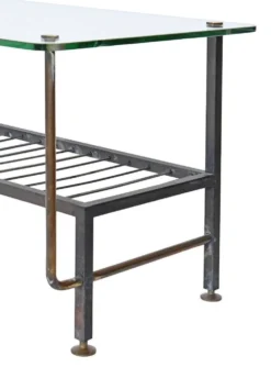 Table basse en métal et plateau verre