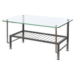 Table basse en métal et plateau verre