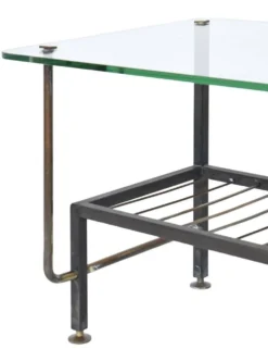Table basse en métal et plateau verre