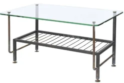 Table basse en métal et plateau verre