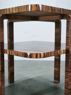 Table basse en noyer à deux niveaux Art Déco des années 1930, Tchécoslovaquie
