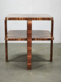 Table basse en noyer à deux niveaux Art Déco des années 1930, Tchécoslovaquie