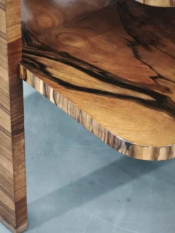 Table basse en noyer à deux niveaux Art Déco des années 1930, Tchécoslovaquie