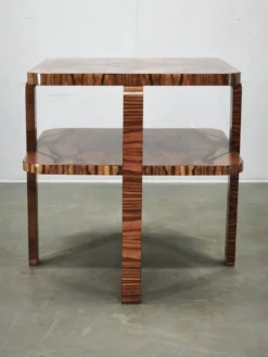 Table basse en noyer à deux niveaux Art Déco des années 1930, Tchécoslovaquie