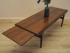 Table basse en palissandre CFC Silkeborg avec plateau escamotable, années 1960.