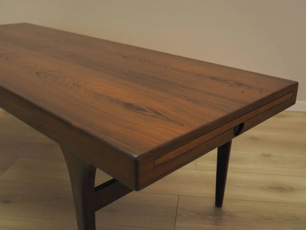 Table basse en palissandre CFC Silkeborg avec plateau escamotable, années 1960.