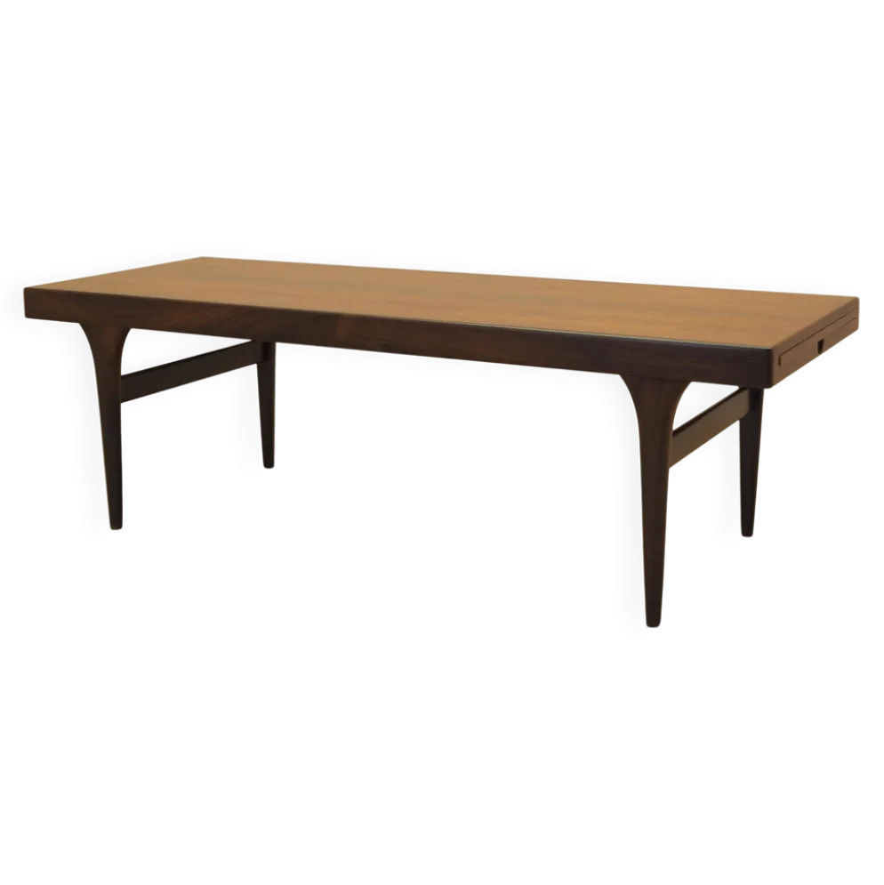 Table basse en palissandre CFC Silkeborg avec plateau escamotable, années 1960.