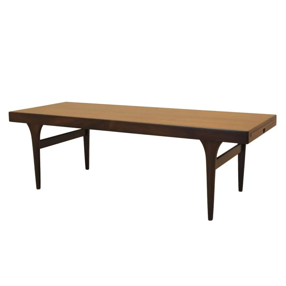 Table basse en palissandre CFC Silkeborg avec plateau escamotable, années 1960.