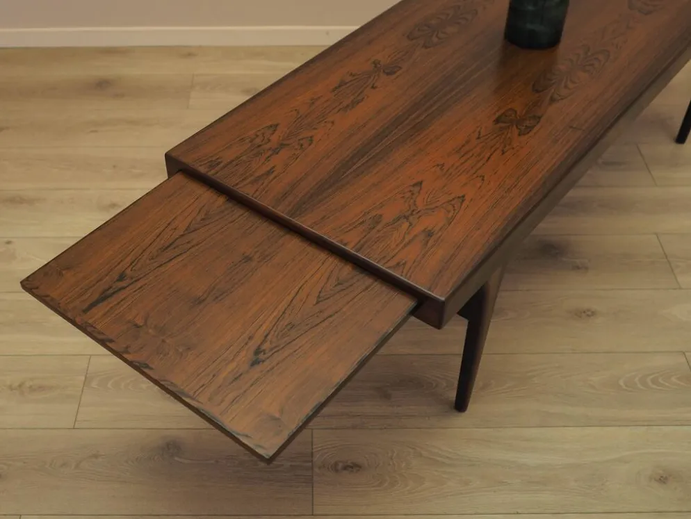 Table basse en palissandre CFC Silkeborg avec plateau escamotable, années 1960.