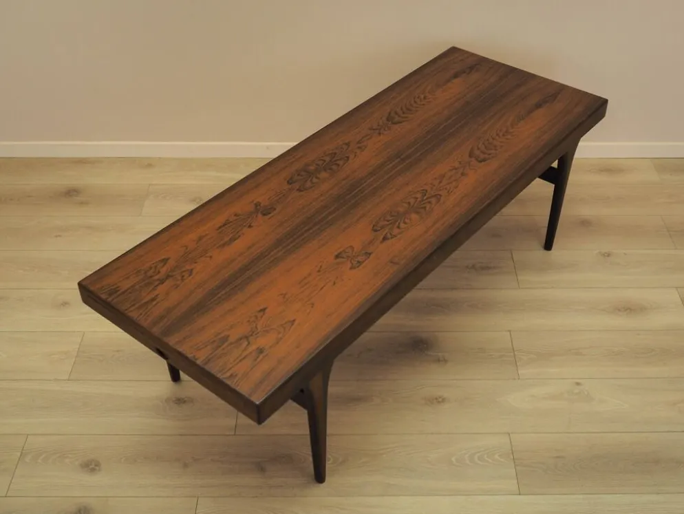 Table basse en palissandre CFC Silkeborg avec plateau escamotable, années 1960.