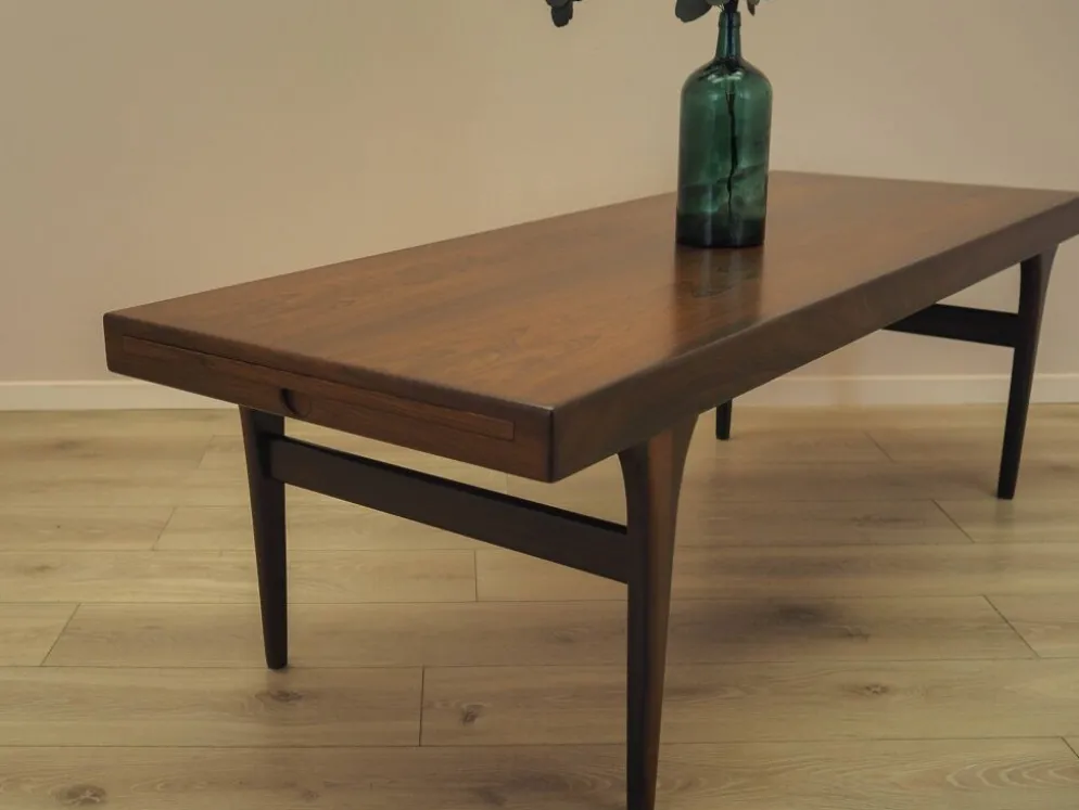Table basse en palissandre CFC Silkeborg avec plateau escamotable, années 1960.
