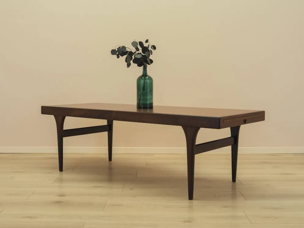 Table basse en palissandre CFC Silkeborg avec plateau escamotable, années 1960.