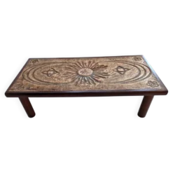 Table basse en pierre de lave émaillée de François Chaty