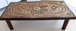 Table basse en pierre de lave émaillée de François Chaty
