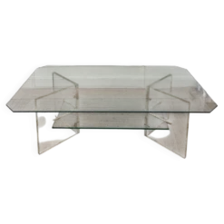 Table basse en Plexiglas et verre vintage