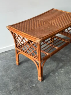 Table basse en rotin – années 1960/70