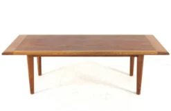 Table basse en teck avec chêne - moderne du milieu du siècle - vintage