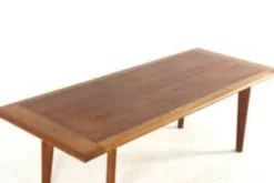 Table basse en teck avec chêne - moderne du milieu du siècle - vintage