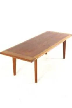 Table basse en teck avec chêne - moderne du milieu du siècle - vintage