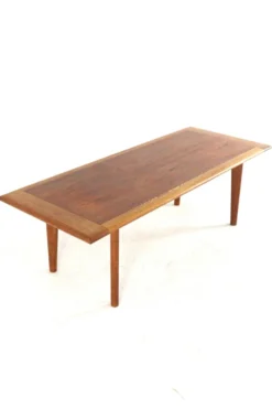Table basse en teck avec chêne - moderne du milieu du siècle - vintage