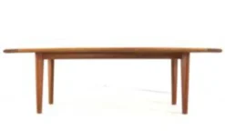 Table basse en teck avec chêne - moderne du milieu du siècle - vintage