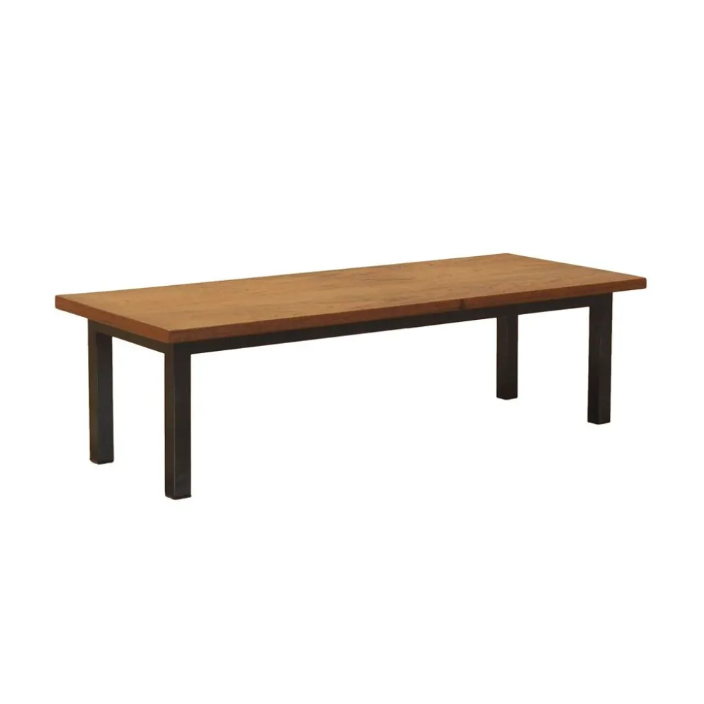 Table basse en teck danois avec base en métal, années 1960