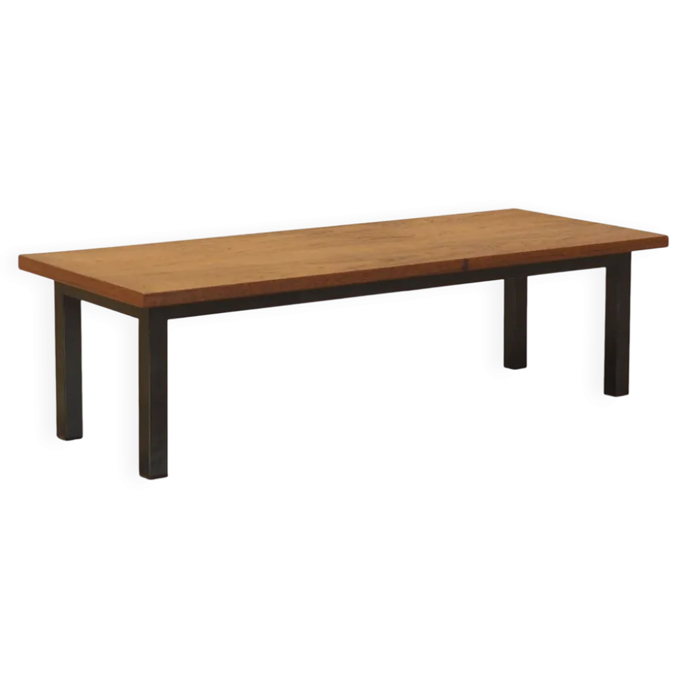 Table basse en teck danois avec base en métal, années 1960