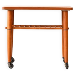 Table basse en teck à roulettes des années 1960