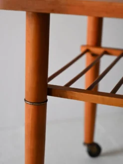 Table basse en teck à roulettes des années 1960