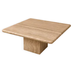 Table basse en travertin italien vintage, années 1970