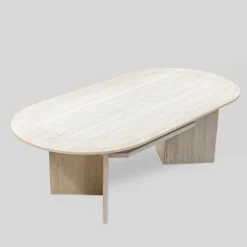 Table basse en travertin italien vintage, années 1970.