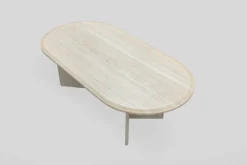 Table basse en travertin italien vintage, années 1970.