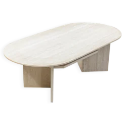 Table basse en travertin italien vintage, années 1970.