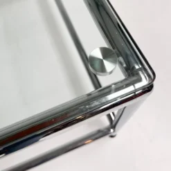 Table basse en verre carré 71 x 71 cm, années 1990