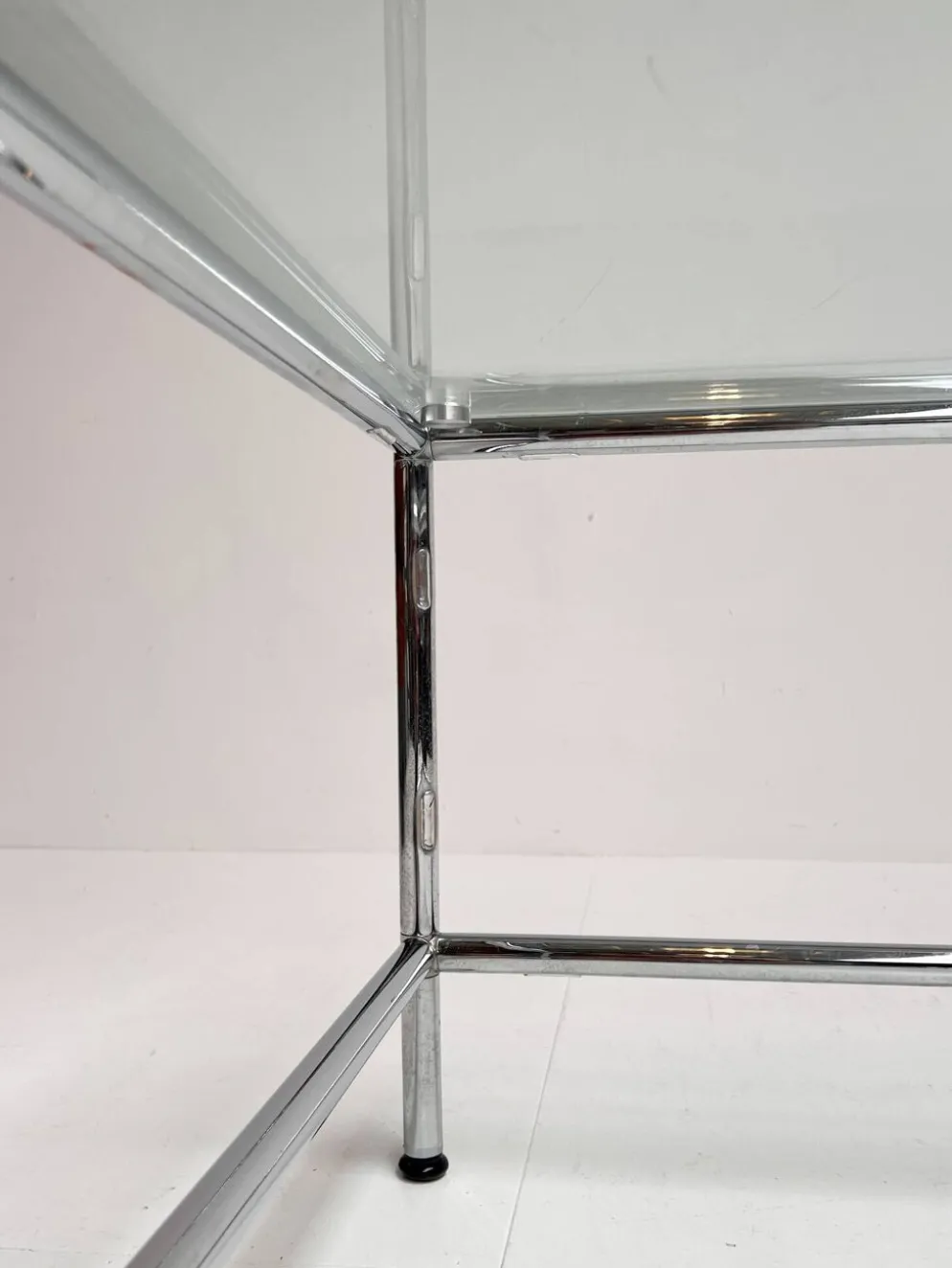 Table basse en verre carré 71 x 71 cm, années 1990