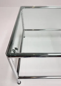 Table basse en verre carré 71 x 71 cm, années 1990