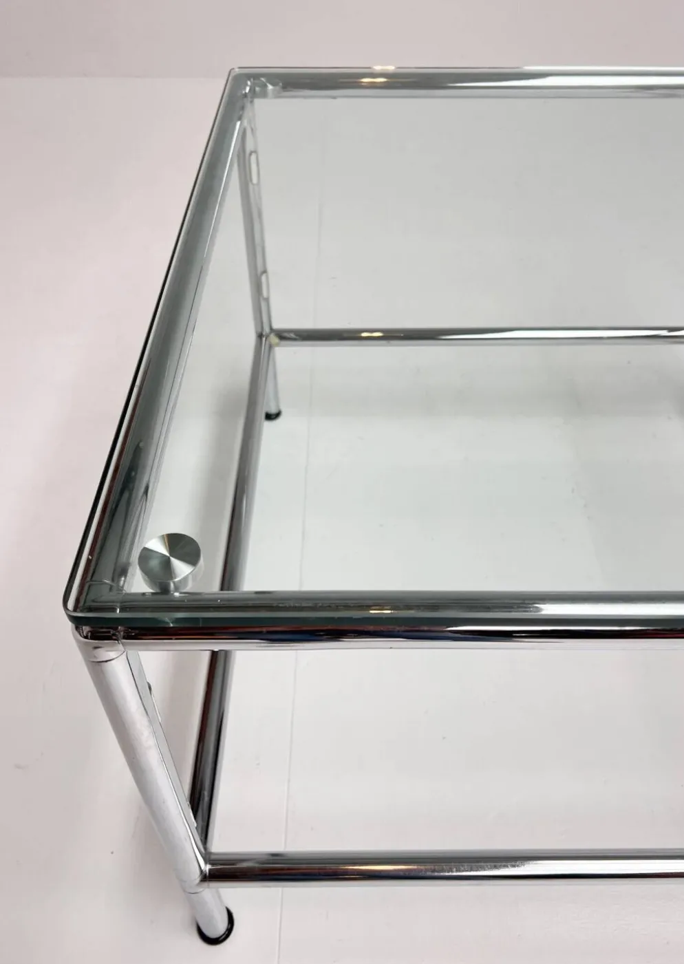 Table basse en verre carré 71 x 71 cm, années 1990