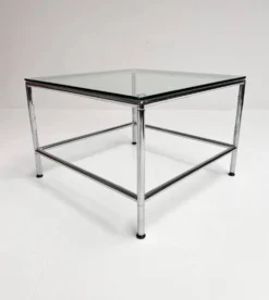 Table basse en verre carré 71 x 71 cm, années 1990