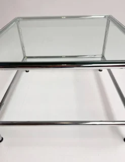 Table basse en verre carré 71 x 71 cm, années 1990