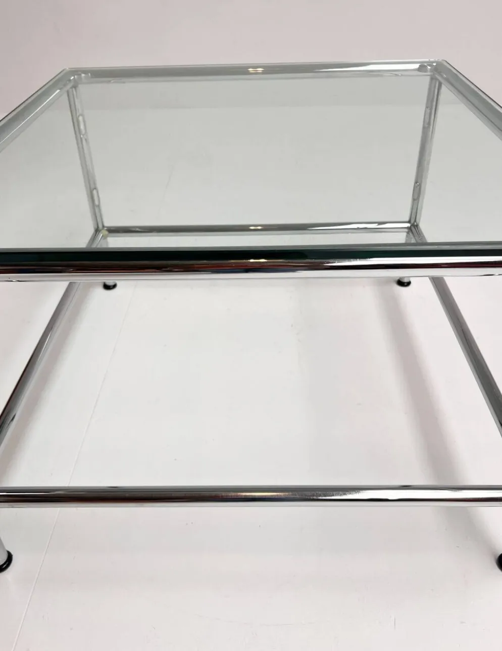 Table basse en verre carré 71 x 71 cm, années 1990