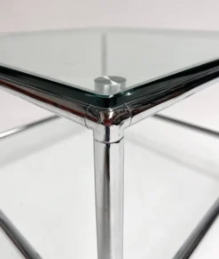 Table basse en verre carré 71 x 71 cm, années 1990