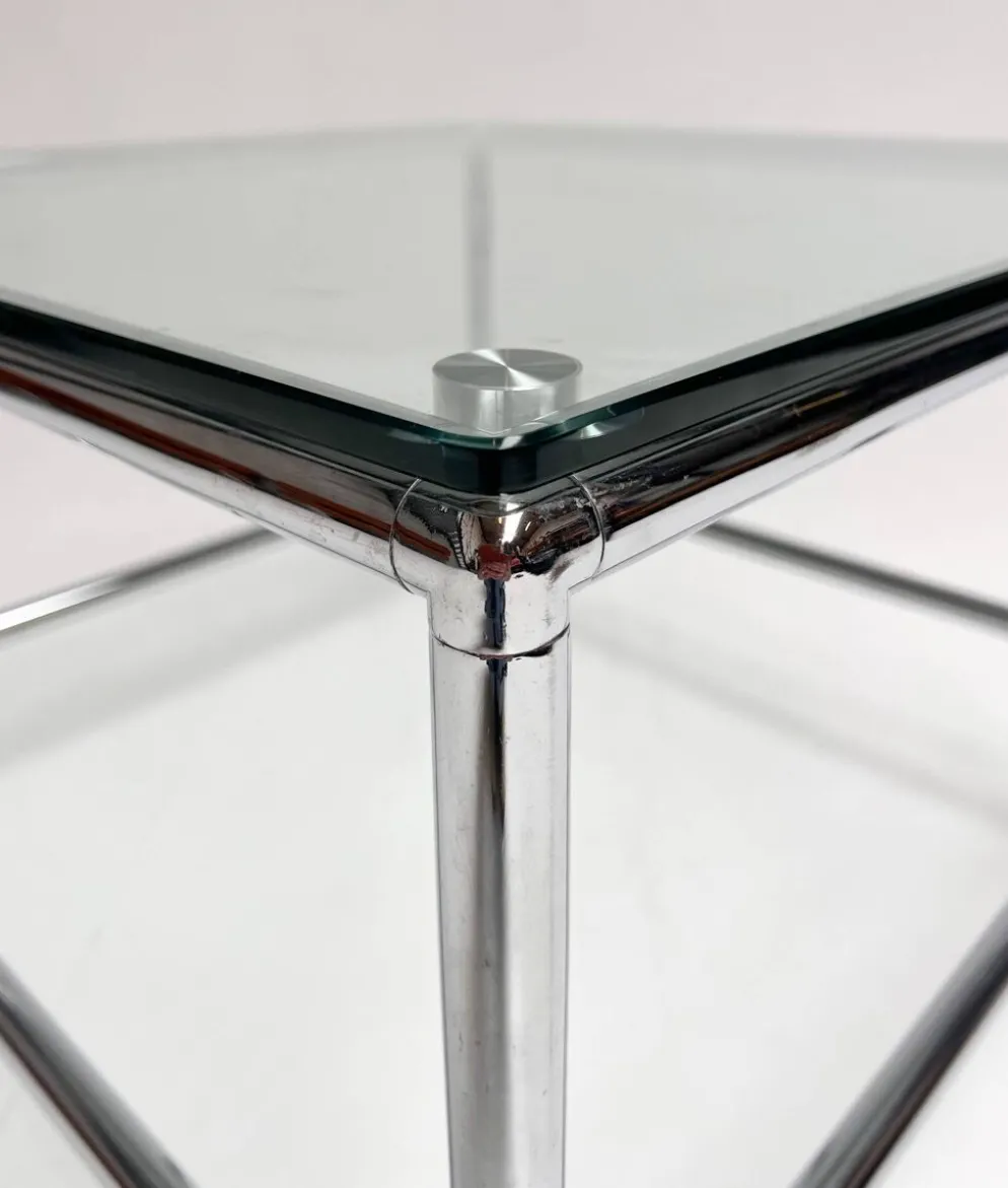 Table basse en verre carré 71 x 71 cm, années 1990