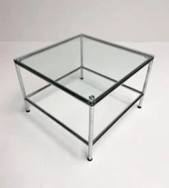 Table basse en verre carré 71 x 71 cm, années 1990