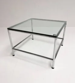 Table basse en verre carré 71 x 71 cm, années 1990